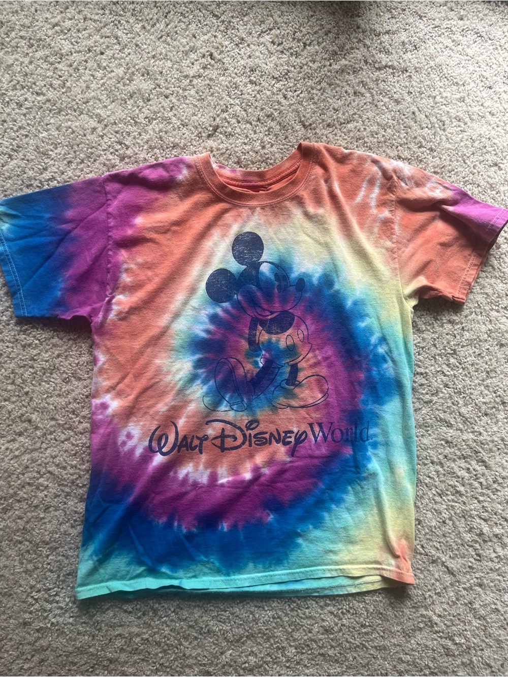 Disney Tie-Dye Mickey Mouse Tee - Blue, Purple, Pink, Orange